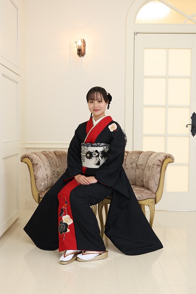 黒振袖帯 成人式前撮り