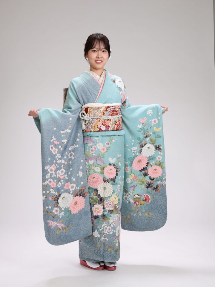 水色
振袖