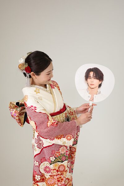 成人式前撮り 推し 白赤振袖